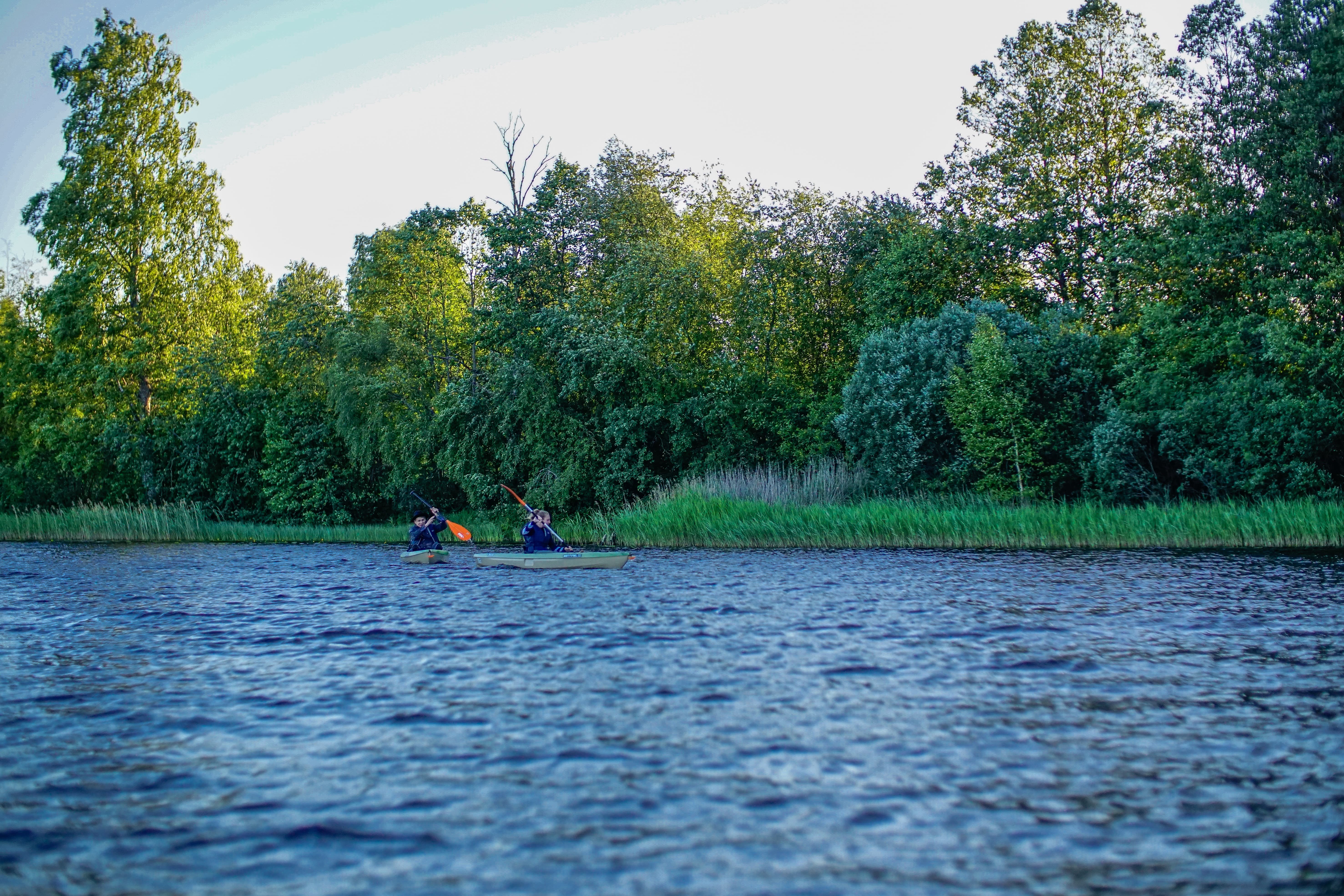 Adventure on kayaks to the stream