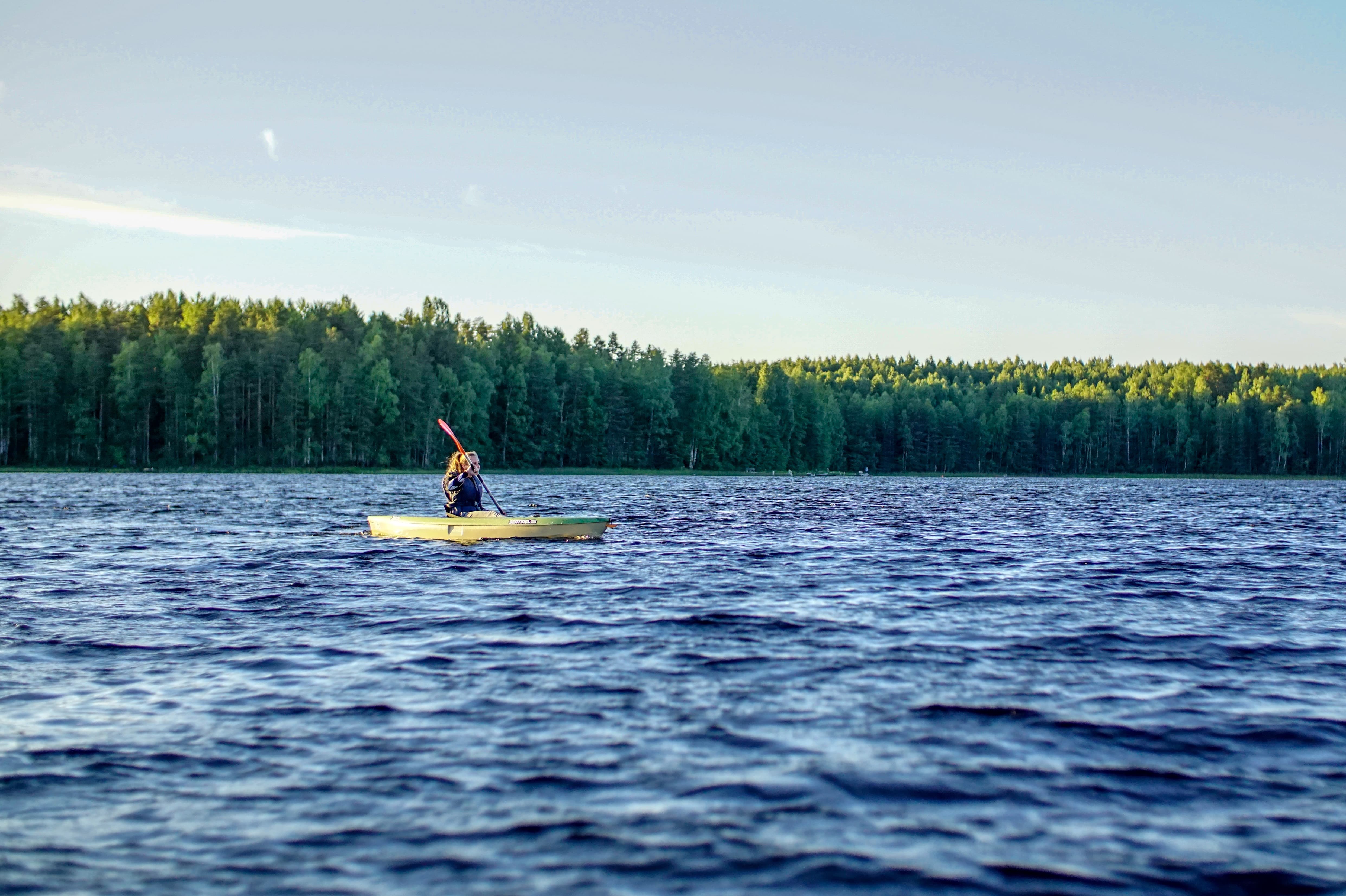 Enjoy the sunset from the kayak