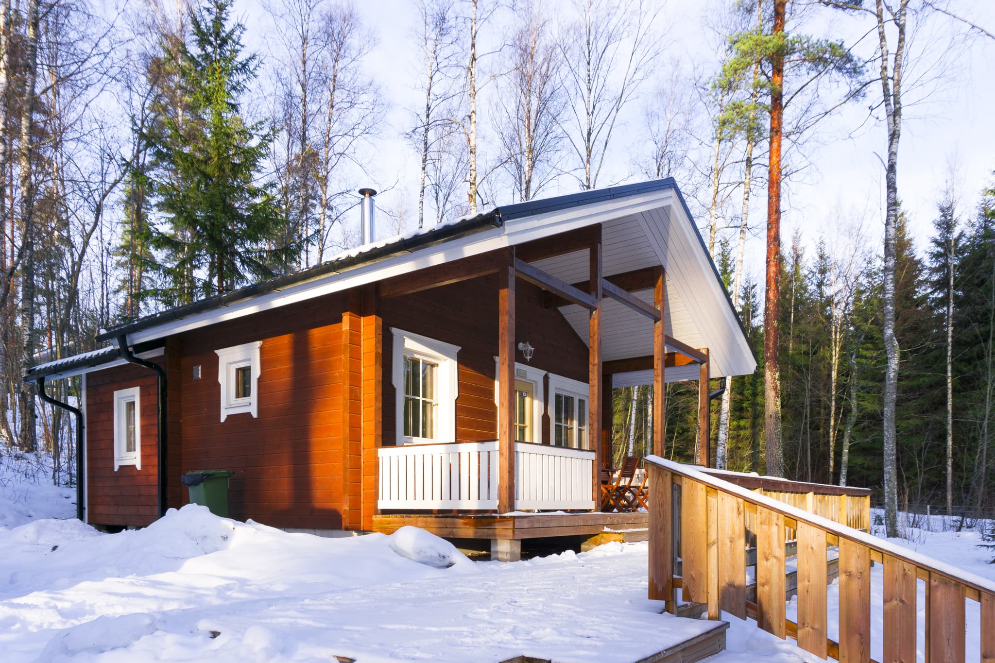 Lake cottage in winter time.